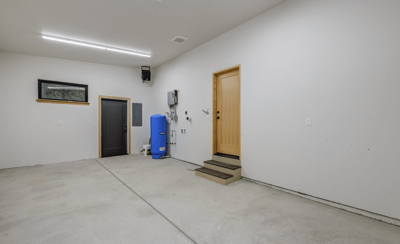 Interior of newly constructed garage