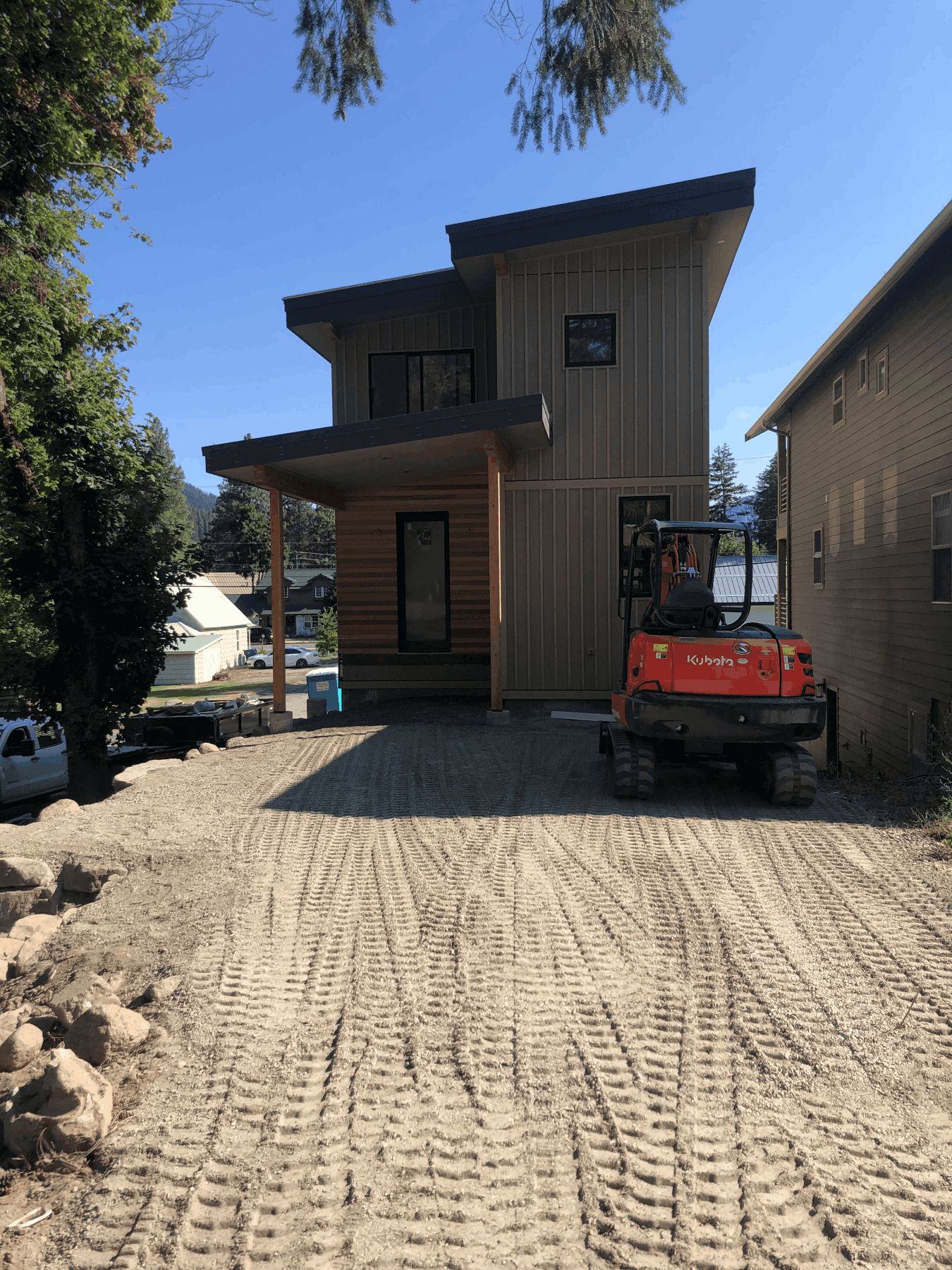 Graded dirt for driveway for a residential home