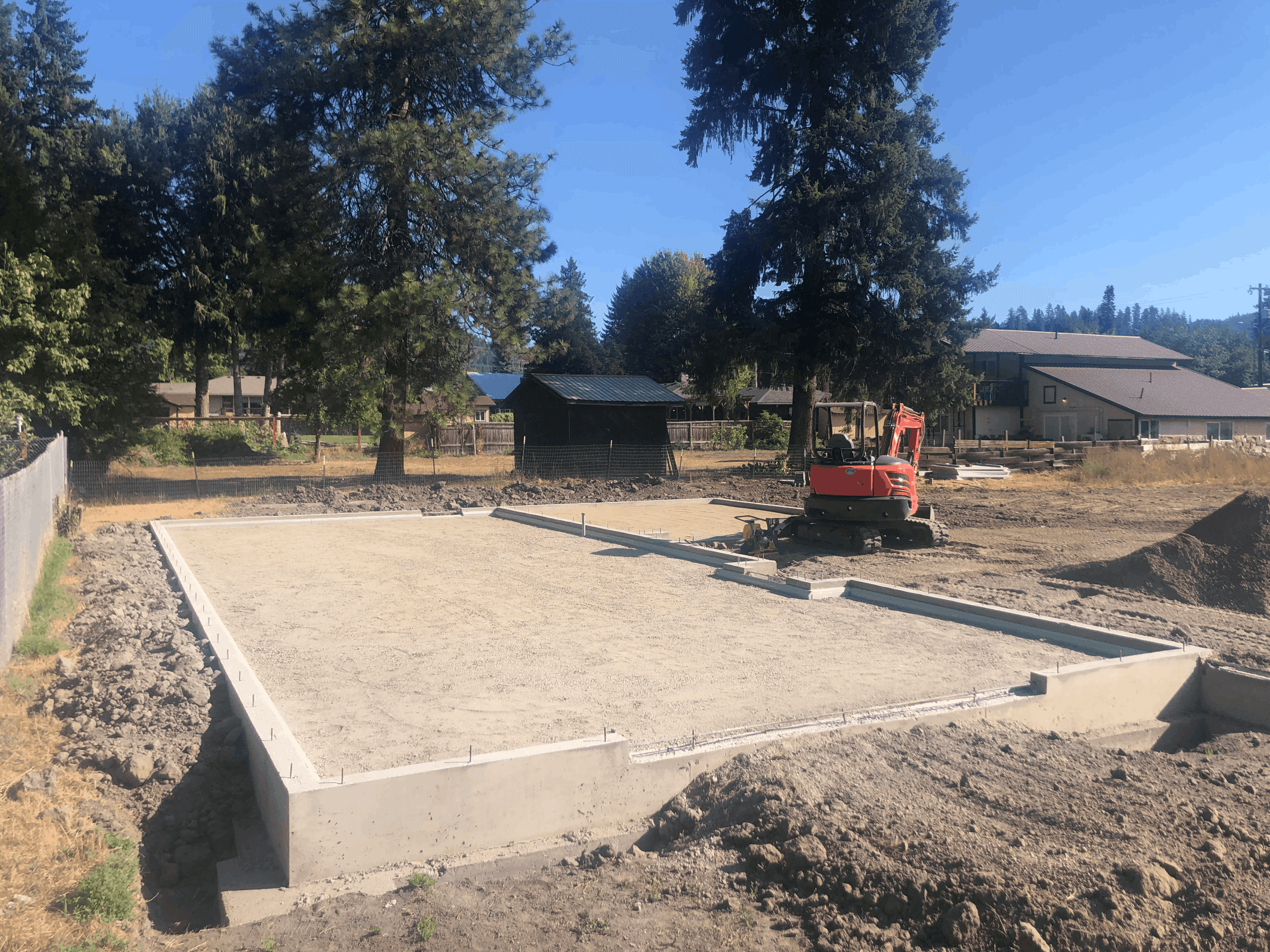 Foundation and footings for a residential home