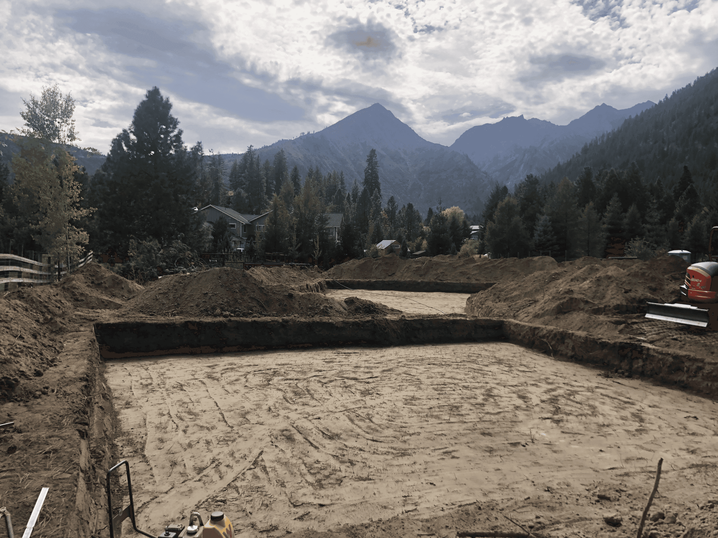 Foundation dug for a residential home