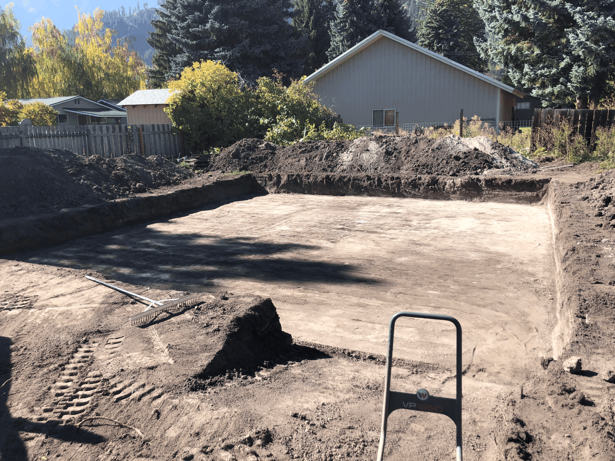 Foundation dug for a residential home