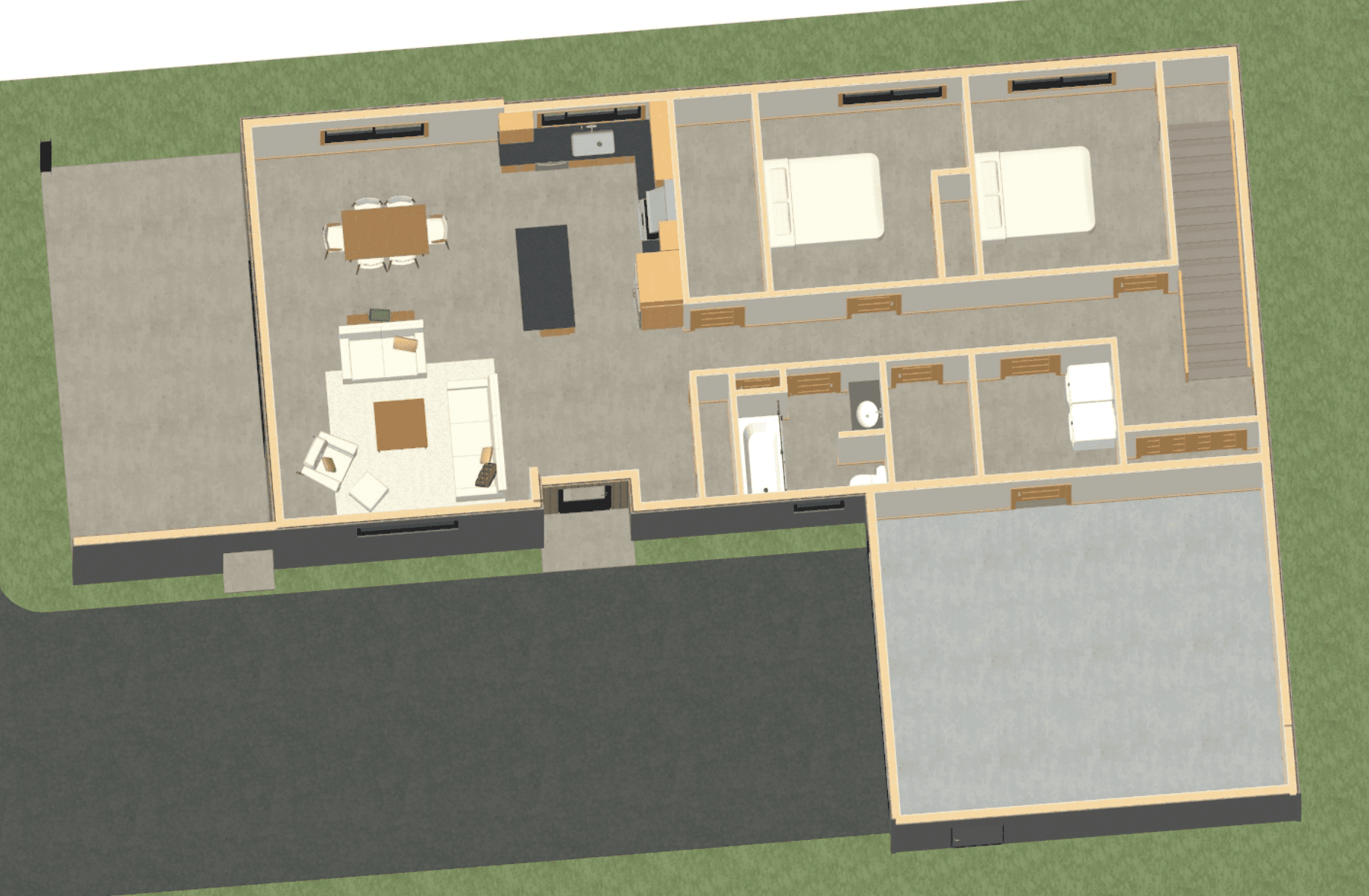 Floor layout of Orchard St house downstairs